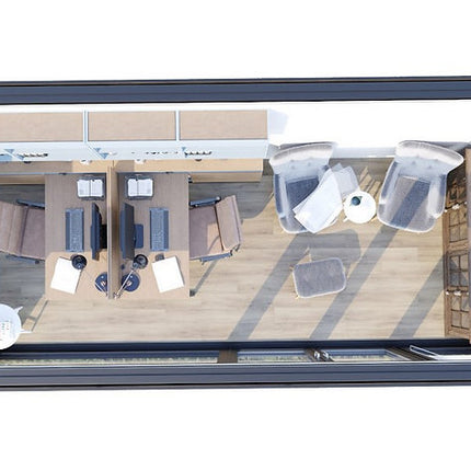 Oficina Contenedor Prefabricada 13,2 m² – Diseño Sostenible, Aislada y Llave en Mano