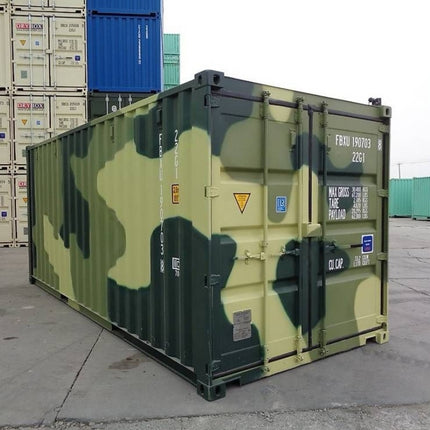 Contenedor Marítimo Camuflaje 20 pies – Acero CORTEN, 33 m³ y Carga 28